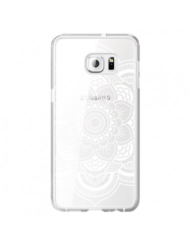 Coque Mandala Blanc Azteque Transparente pour Samsung Galaxy S6 Edge Plus - Nico