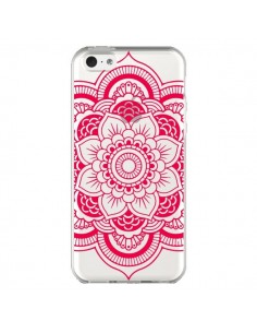 Coque iPhone 5C Mandala Rose Fushia Azteque Transparente...
