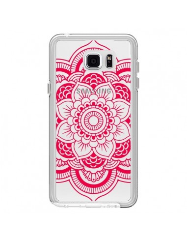Coque Mandala Rose Fushia Azteque Transparente pour Samsung Galaxy Note 5 - Nico
