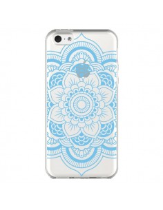Coque iPhone 5C Mandala Bleu Azteque Transparente - Nico