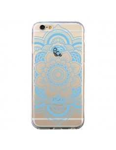Coque iPhone 6 et 6S Mandala Bleu Azteque Transparente -...