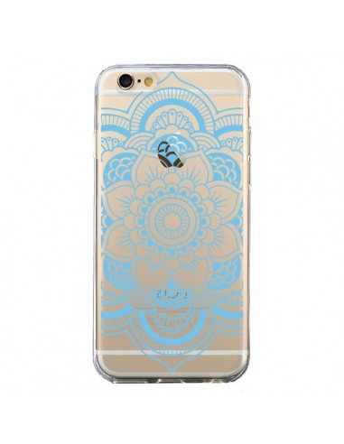 Coque iPhone 6 et 6S Mandala Bleu Azteque Transparente - Nico