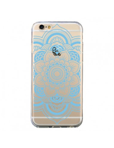 Coque iPhone 6 et 6S Mandala Bleu Azteque Transparente - Nico