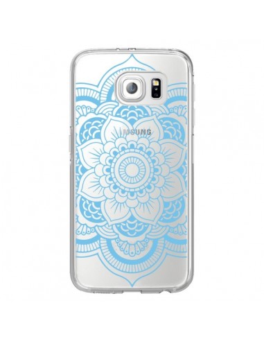 Coque Mandala Bleu Azteque Transparente pour Samsung Galaxy S6 Edge - Nico