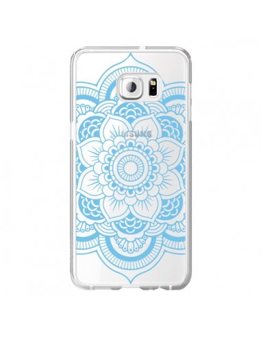 Coque Mandala Bleu Azteque Transparente pour Samsung Galaxy S6 Edge Plus - Nico