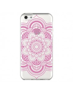 Coque iPhone 5C Mandala Rose Clair Azteque Transparente -...