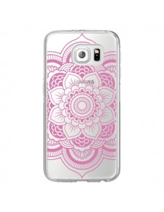 Coque Mandala Rose Clair Azteque Transparente pour...