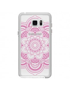 Coque Mandala Rose Clair Azteque Transparente pour...