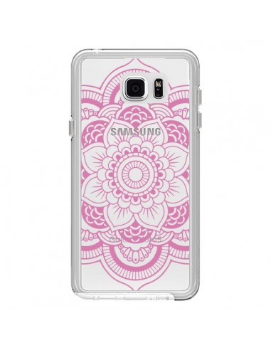 Coque Mandala Rose Clair Azteque Transparente pour Samsung Galaxy Note 5 - Nico