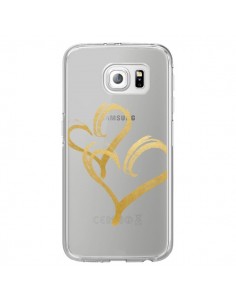 Coque Deux Coeurs Love Amour Transparente pour Samsung...