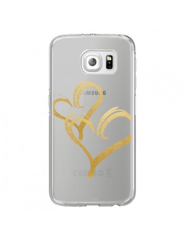 Coque Deux Coeurs Love Amour Transparente pour Samsung Galaxy S6 Edge - Sylvia Cook