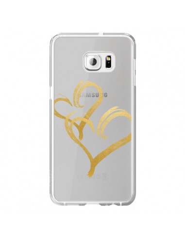 Coque Deux Coeurs Love Amour Transparente pour Samsung Galaxy S6 Edge Plus - Sylvia Cook