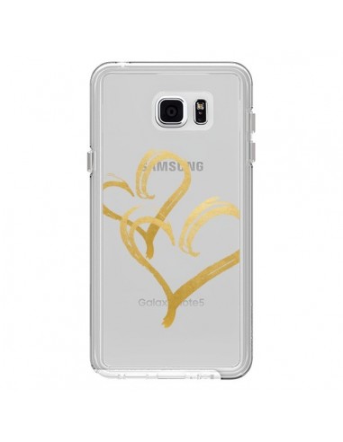 Coque Deux Coeurs Love Amour Transparente pour Samsung Galaxy Note 5 - Sylvia Cook