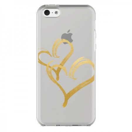 Coque iPhone 5C Deux Coeurs Love Amour Transparente - Sylvia Cook