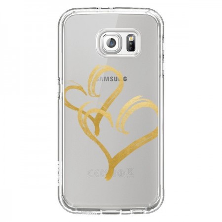 Coque Deux Coeurs Love Amour Transparente pour Samsung Galaxy S6 - Sylvia Cook