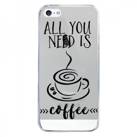 Coque iPhone 5/5S et SE All you need is coffee Transparente - Sylvia Cook