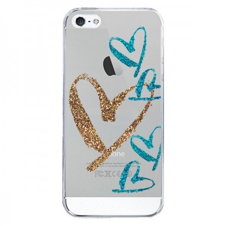 Coque iPhone 5/5S et SE Coeurs Heart Love Amour Transparente - Sylvia Cook