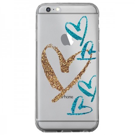 Coque iPhone 6 Plus et 6S Plus Coeurs Heart Love Amour Transparente - Sylvia Cook