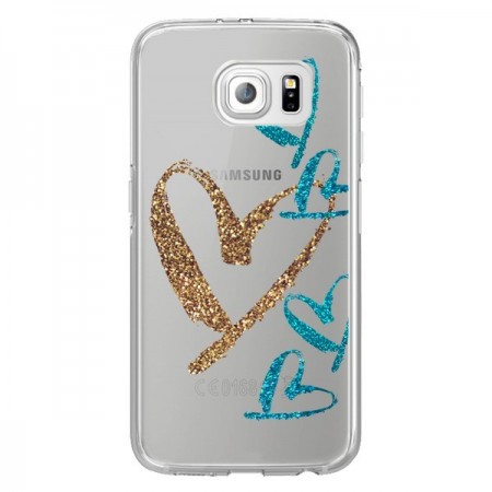 Coque Coeurs Heart Love Amour Transparente pour Samsung Galaxy S6 Edge - Sylvia Cook