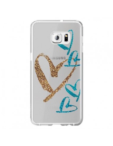 Coque Coeurs Heart Love Amour Transparente pour Samsung Galaxy S6 Edge Plus - Sylvia Cook