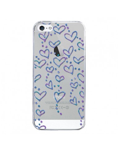 Coque iPhone 5/5S et SE Floating hearts coeurs flottants Transparente - Sylvia Cook