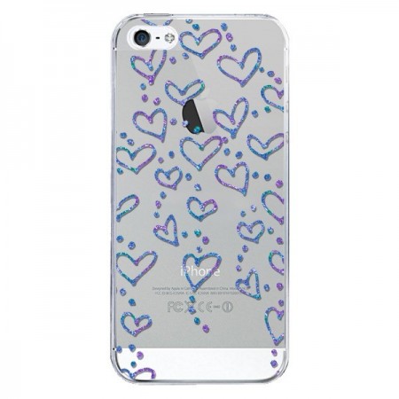 Coque iPhone 5/5S et SE Floating hearts coeurs flottants Transparente - Sylvia Cook
