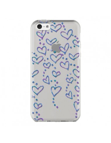 Coque iPhone 5C Floating hearts coeurs flottants Transparente - Sylvia Cook