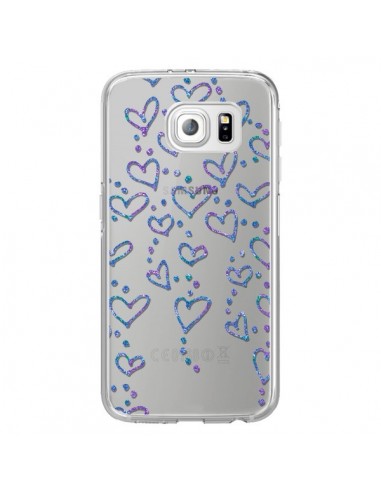 Coque Floating hearts coeurs flottants Transparente pour Samsung Galaxy S6 Edge - Sylvia Cook