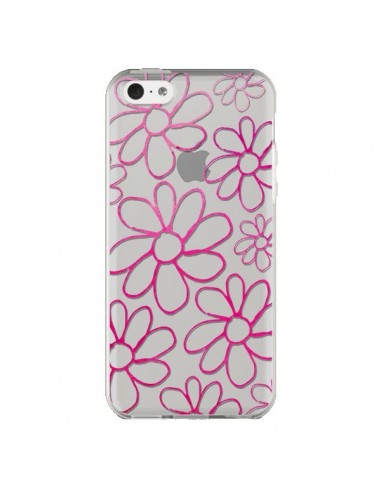 Coque iPhone 5C Flower Garden Pink Fleur Transparente - Sylvia Cook