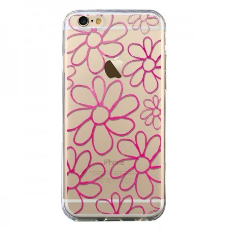 Coque iPhone 6 et 6S Flower Garden Pink Fleur Transparente - Sylvia Cook