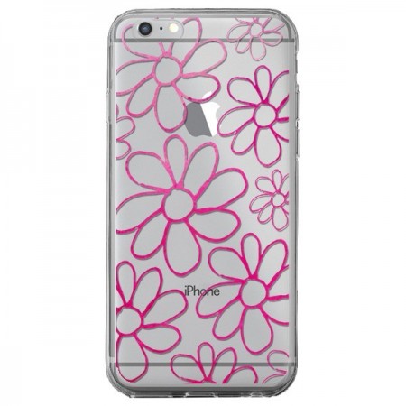 Coque iPhone 6 Plus et 6S Plus Flower Garden Pink Fleur Transparente - Sylvia Cook