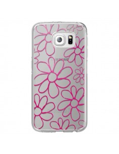 Coque Flower Garden Pink Fleur Transparente pour Samsung...