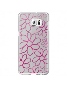 Coque Flower Garden Pink Fleur Transparente pour Samsung...