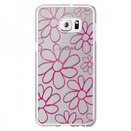 Coque Flower Garden Pink Fleur Transparente pour Samsung Galaxy S6 Edge Plus - Sylvia Cook