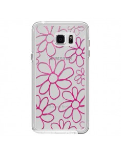 Coque Flower Garden Pink Fleur Transparente pour Samsung...