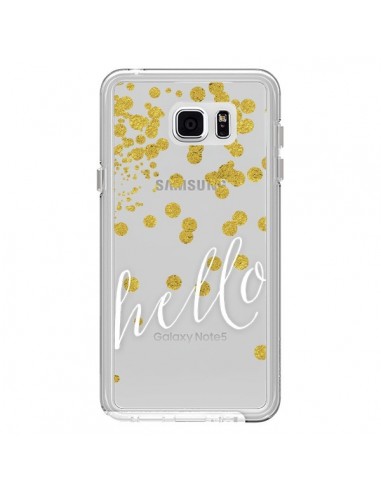 Coque Hello, Bonjour Transparente pour Samsung Galaxy Note 5 - Sylvia Cook