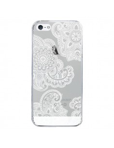 Coque iPhone 5/5S et SE Lacey Paisley Mandala Blanc Fleur...