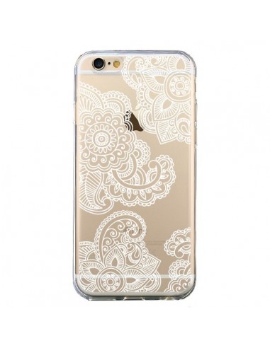 Coque iPhone 6 et 6S Lacey Paisley Mandala Blanc Fleur Transparente - Sylvia Cook