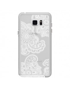 Coque Lacey Paisley Mandala Blanc Fleur Transparente pour...