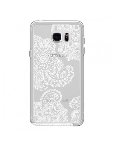 Coque Lacey Paisley Mandala Blanc Fleur Transparente pour Samsung Galaxy Note 5 - Sylvia Cook