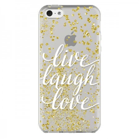 Coque iPhone 5C Live, Laugh, Love, Vie, Ris, Aime Transparente - Sylvia Cook
