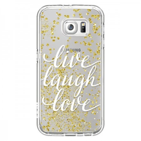 Coque Live, Laugh, Love, Vie, Ris, Aime Transparente pour Samsung Galaxy S6 - Sylvia Cook