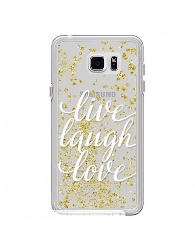 Coque Live, Laugh, Love, Vie, Ris, Aime Transparente pour Samsung Galaxy Note 5 - Sylvia Cook