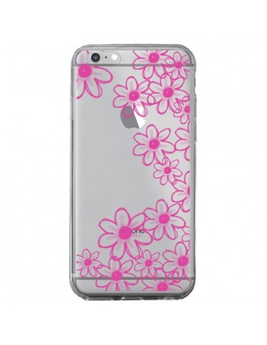 Coque iPhone 6 Plus et 6S Plus Pink Flowers Fleurs Roses Transparente - Sylvia Cook