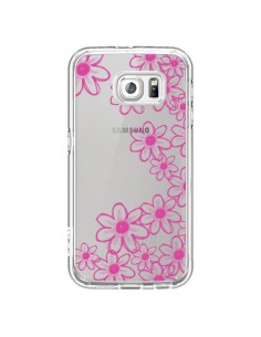 Coque Pink Flowers Fleurs Roses Transparente pour Samsung...