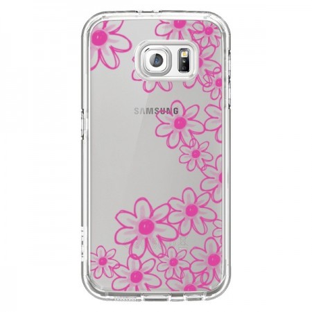 Coque Pink Flowers Fleurs Roses Transparente pour Samsung Galaxy S6 - Sylvia Cook