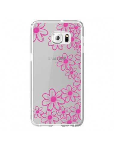 Coque Pink Flowers Fleurs Roses Transparente pour Samsung Galaxy S6 Edge Plus - Sylvia Cook