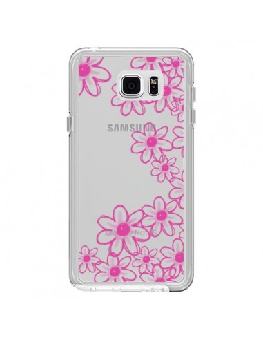 Coque Pink Flowers Fleurs Roses Transparente pour Samsung Galaxy Note 5 - Sylvia Cook