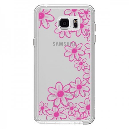 Coque Pink Flowers Fleurs Roses Transparente pour Samsung Galaxy Note 5 - Sylvia Cook
