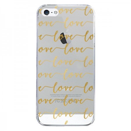 Coque iPhone 5/5S et SE Love Amour Repeating Transparente - Sylvia Cook